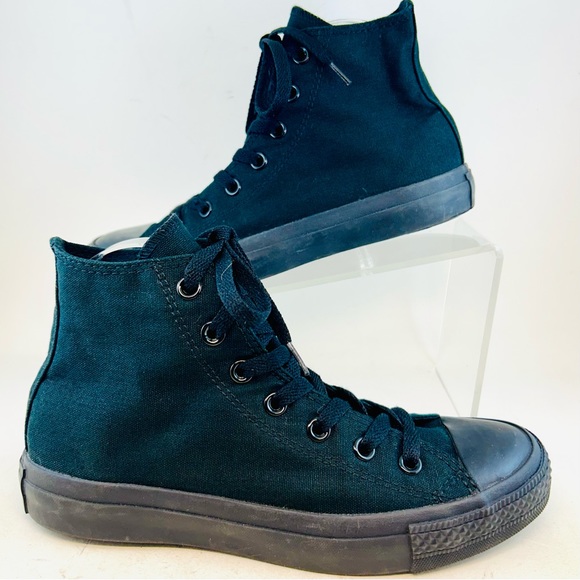 Converse Chuck Taylor All Star Black Monochrome Textile High Tops, size M6 W8 - Picture 4 of 11